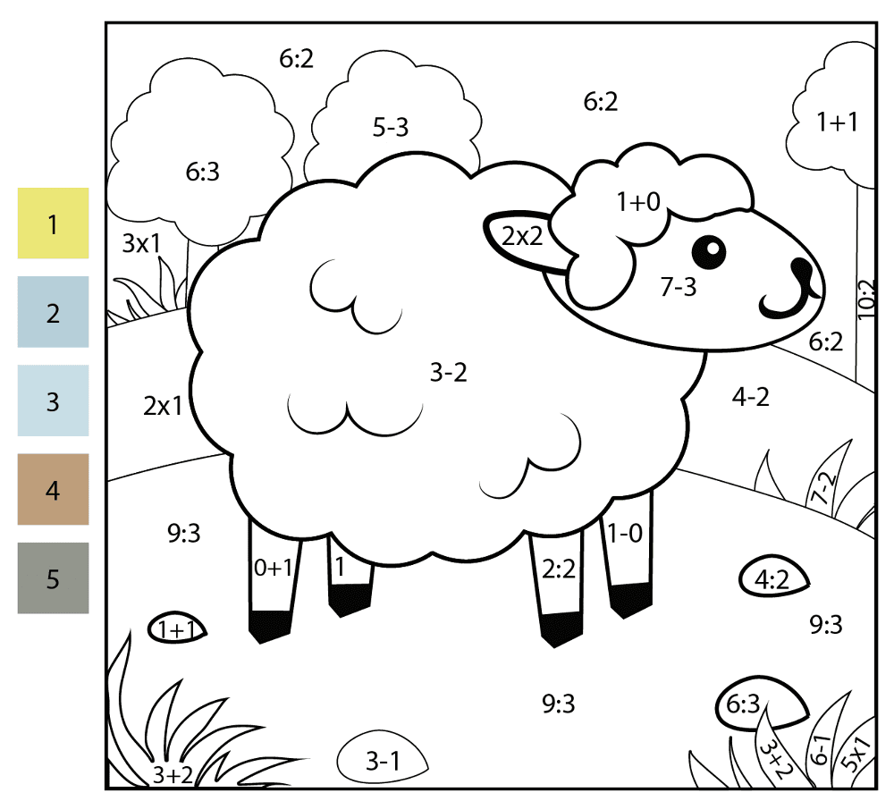 Math Color By Number Ship Coloring Page Md Coloring Page — Free Printable — free printable coloring page